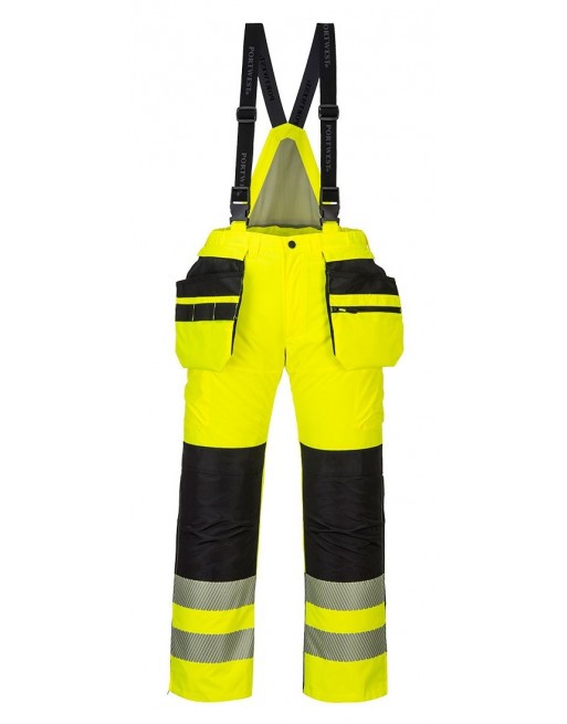 Winter dungarees warning pants, waterproof with detachable holster pockets PW3 Portwest PW351