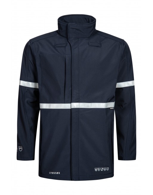Flame retardant softshell jacket, antistatic, chemical resistant, arch resistant Lyngsoe ARC-LR20555